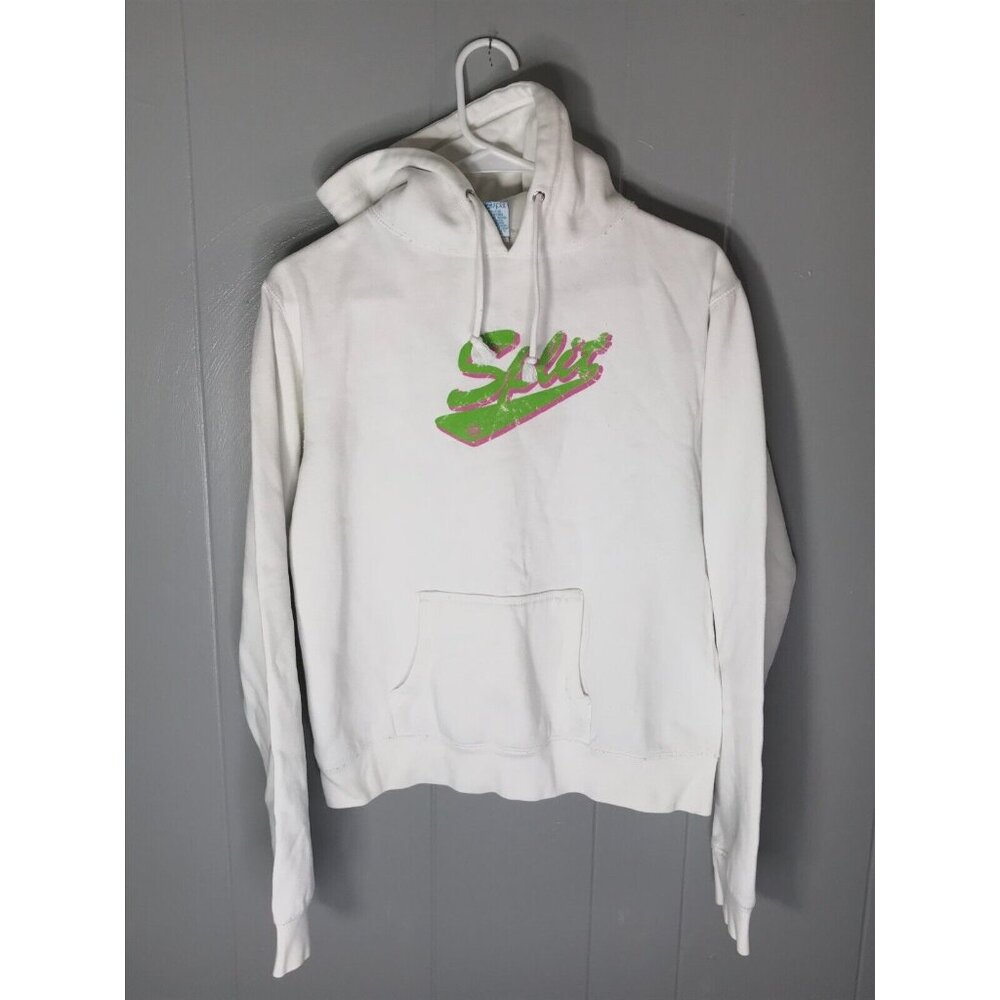 SPLIT Skate Surf Boardsport Mens SM Slate Spellout Logo Pullover Hoodie Vtg